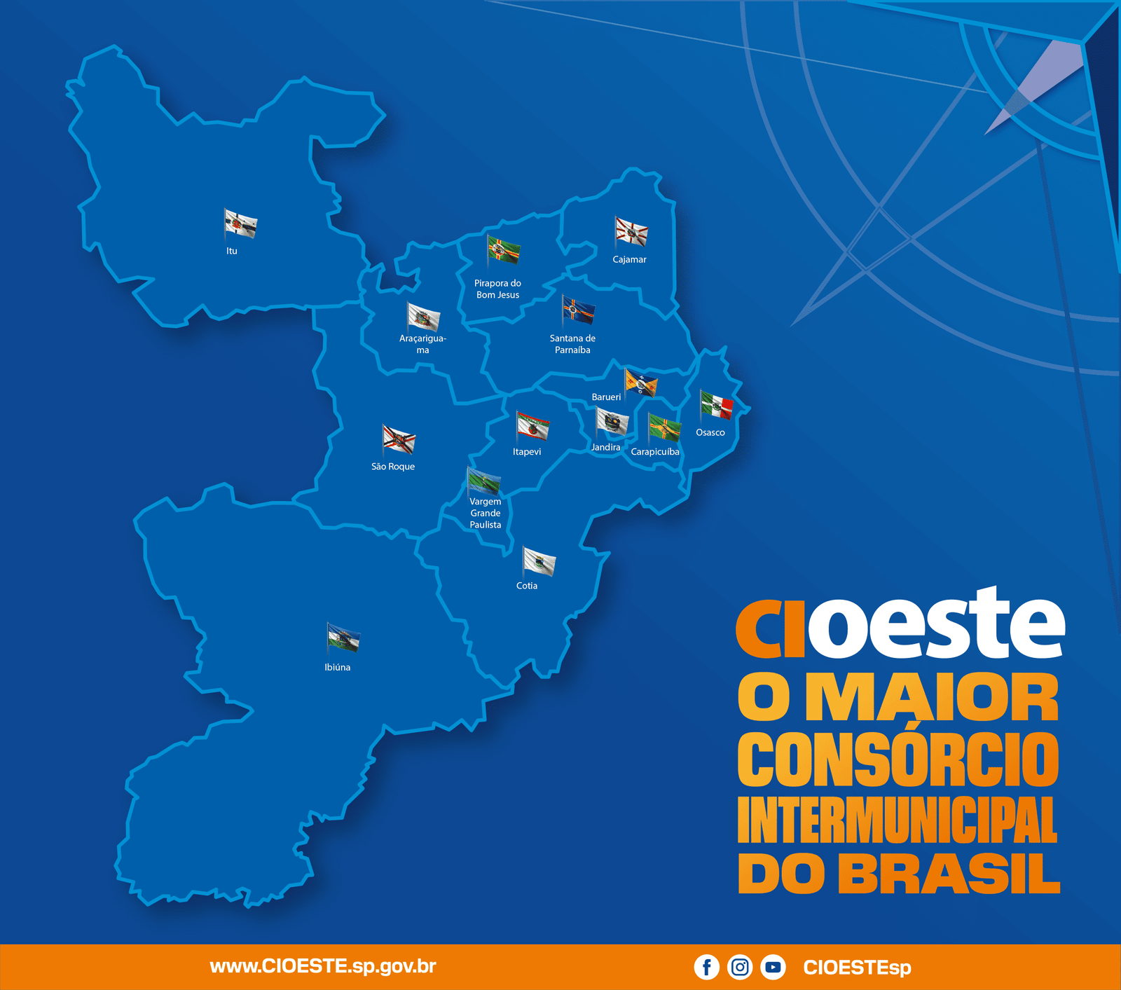 Mapa dos municípios consorciados